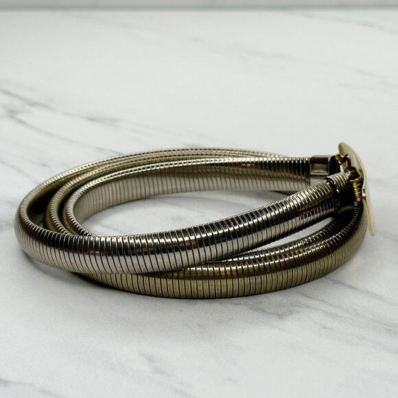 Vintage Bar Buckle Coil Stretch Cinch Belt Size S/M - Picture 12 of 14